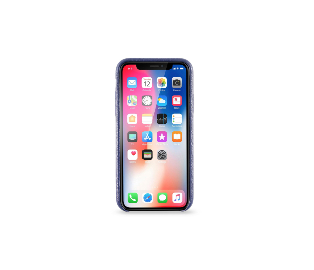 Etui Leather Case do iPhone X niebieskie - 1388481 - zdjęcie 3